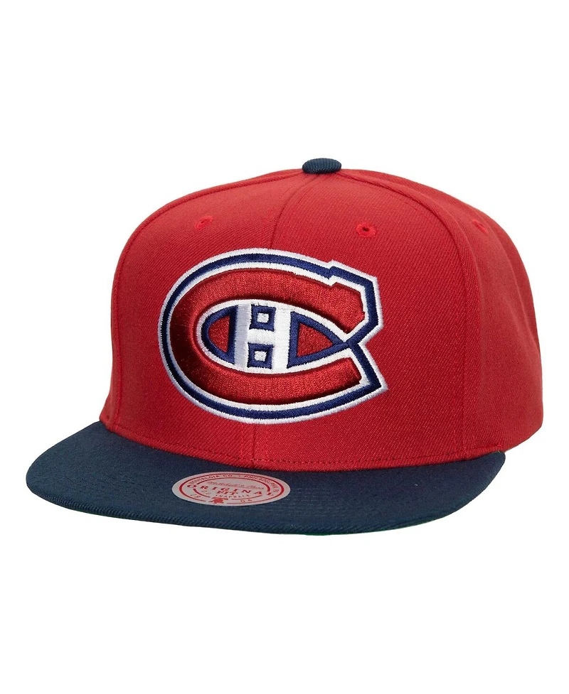 Men's Mitchell & Ness Red Montreal Canadiens Core Team Ground 2.0 Snapback Hat