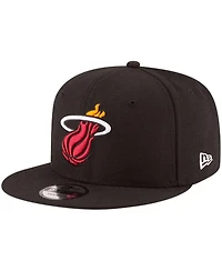 Men's New Era Black Miami Heat Official Team Color 9FIFTY Snapback Hat