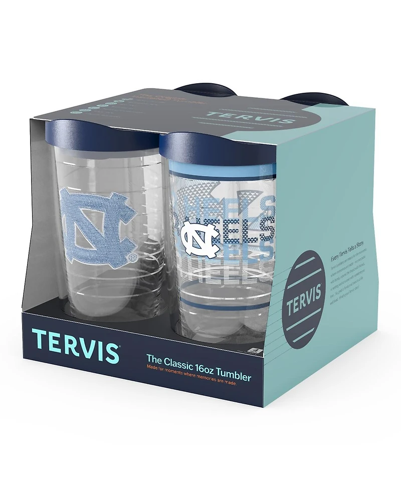 Tervis Tumbler North Carolina Tar Heels Four-Pack 16 Oz Classic Tumbler Set