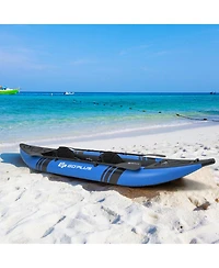 Costway Inflatable Kayak Set Portable 2-person with Aluminium Oars Eva Padded Seat