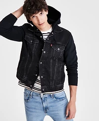Levi's Men's Hybrid Hoodie Non-Stretch Denim Trucker Jacket