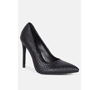 Brinkles Weave Pattern High Heel Pumps
