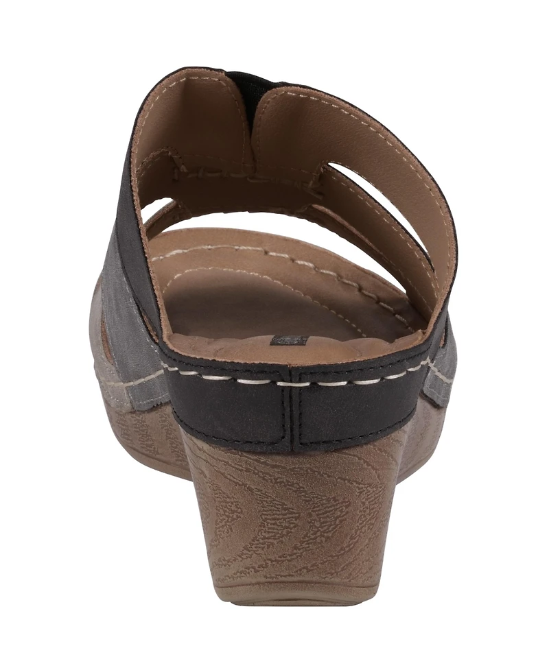 Gc Shoes Women's Delores Triple Band Wedge Sandals