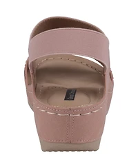 Gc Shoes Women's Tammy Embellished Elastic Double Band Wedge Sandals