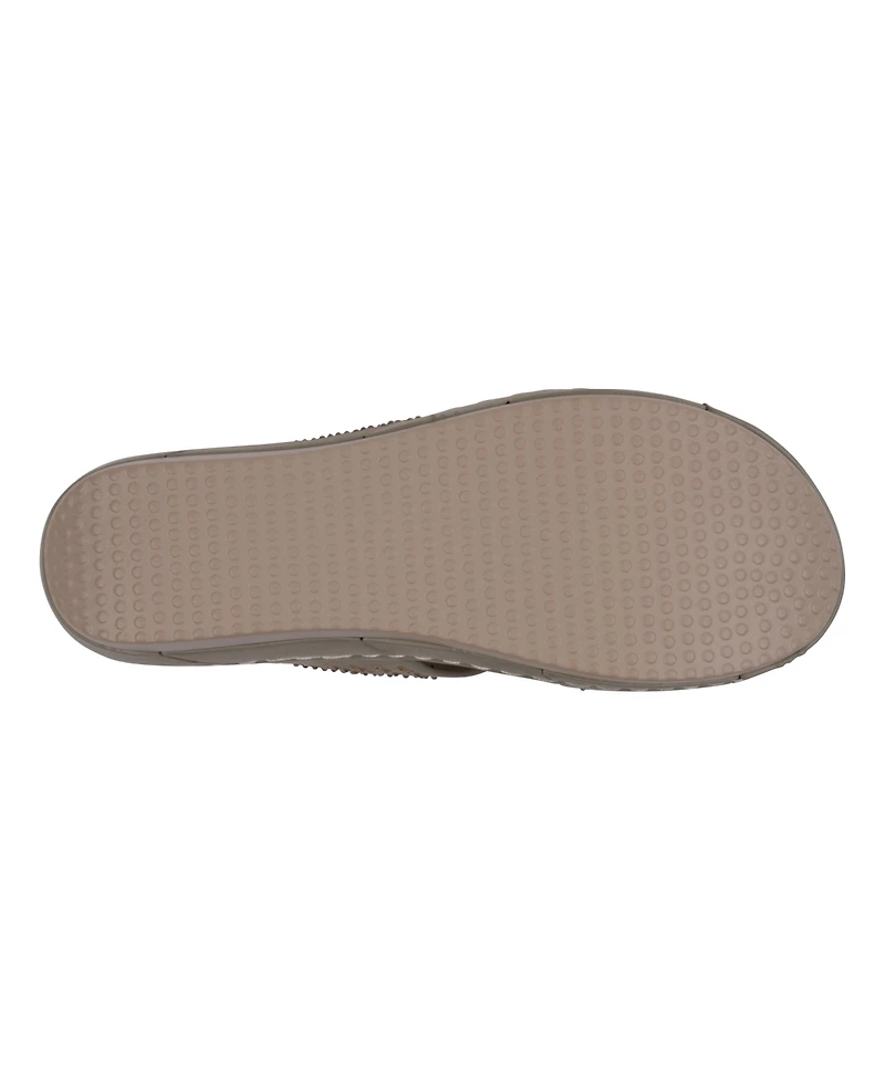 Gc Shoes Women's Santiago Perforated Studded Slip-On Wedge Sandals