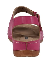 Gc Shoes Women's Foster Perforated Double Band Flat Sandals