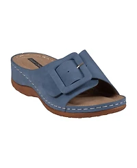 Gc Shoes Women's Hamden Buckle Comfort Flat Sandals