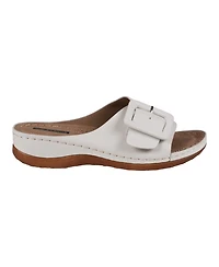 Gc Shoes Women's Hamden Buckle Comfort Flat Sandals
