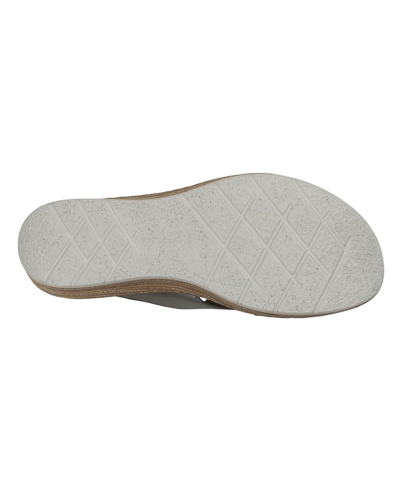 Gc Shoes Women's Demi Cross Strap Hardware Slip-On Wedge Sandals