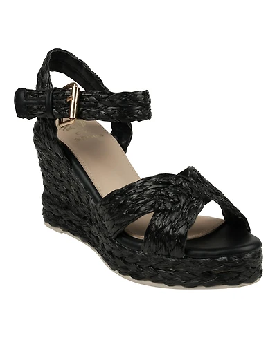 Gc Shoes Women's Maya Raffia Platform Wedge Sandals
