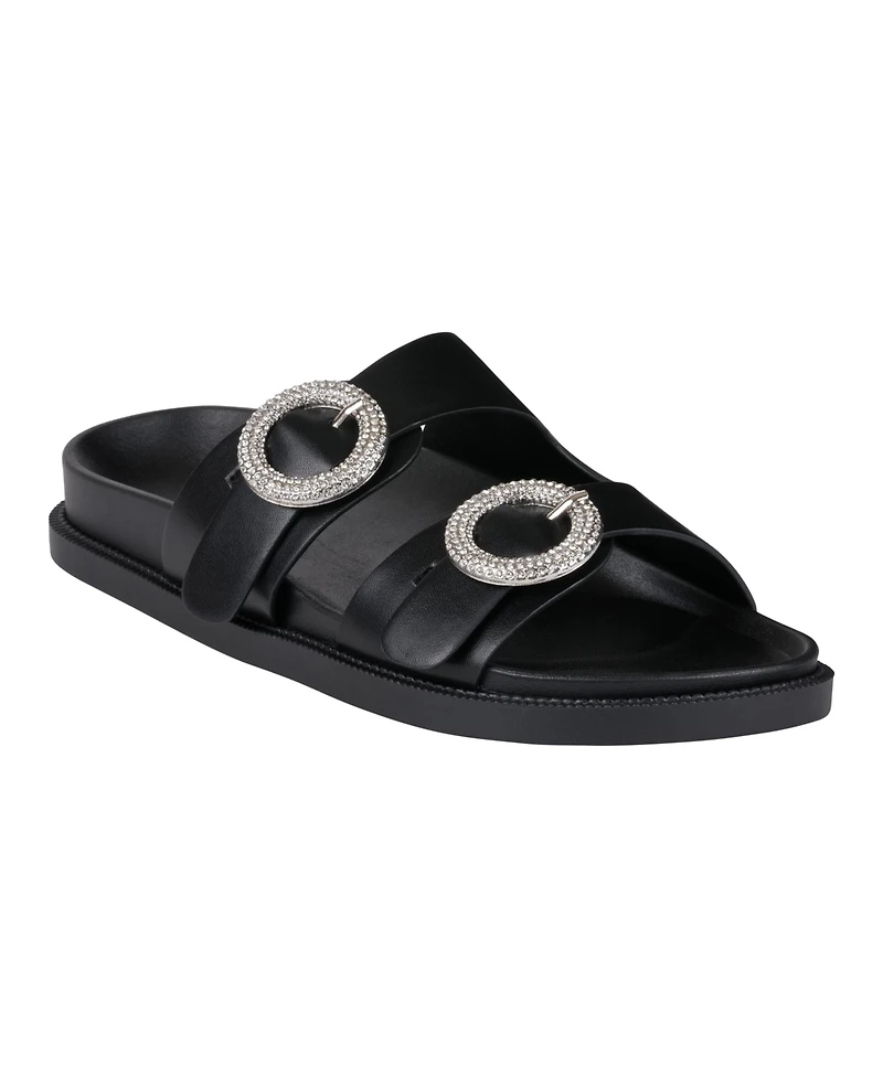 Gc Shoes Women's Jordyn Double Band Embellished Slide Footbed Sandals
