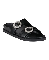 Gc Shoes Women's Jordyn Double Band Embellished Slide Footbed Sandals