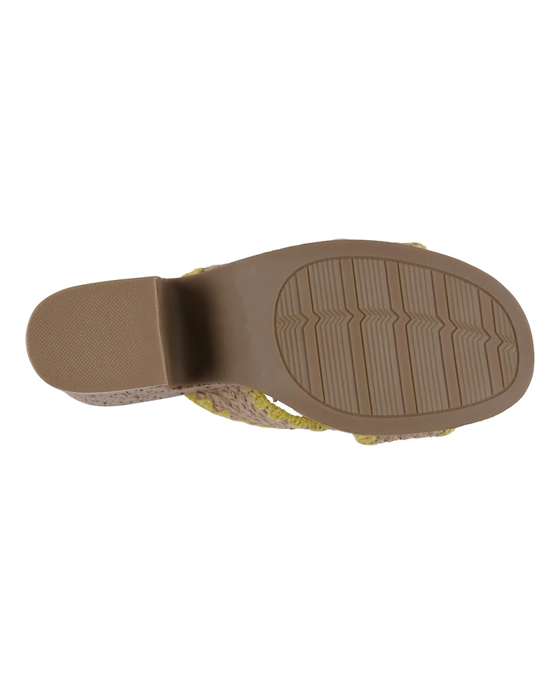 Gc Shoes Women's Elsa Woven Cork Heel Platform Sandals