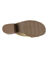 Gc Shoes Women's Elsa Woven Cork Heel Platform Sandals