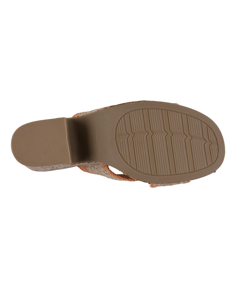 Gc Shoes Women's Elsa Woven Cork Heel Platform Sandals