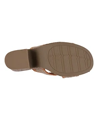 Gc Shoes Women's Elsa Woven Cork Heel Platform Sandals