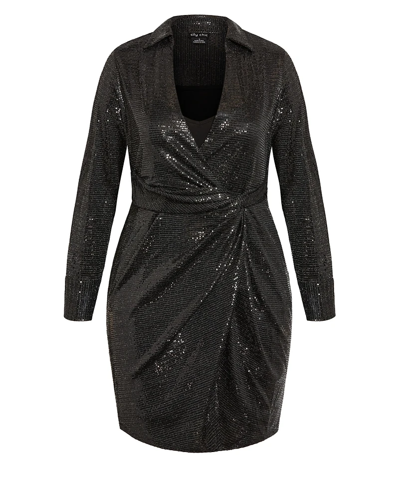 Plus Sequin Glow Dress