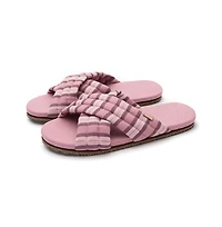 Feelgoodz Women's Slipper Artisan Quilted Cross Strap Indoor / Outdoor House Shoes