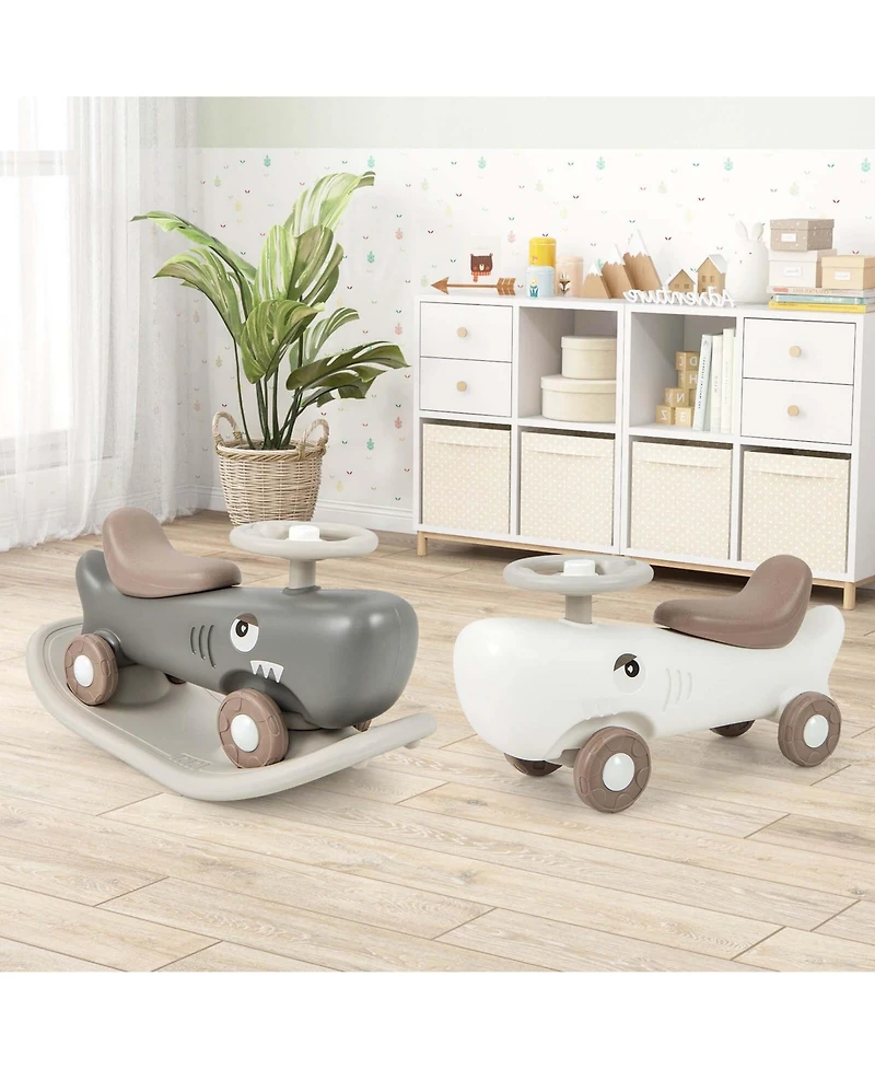 Convertible Rocking Horse & Sliding Car with Detachable Balance Board