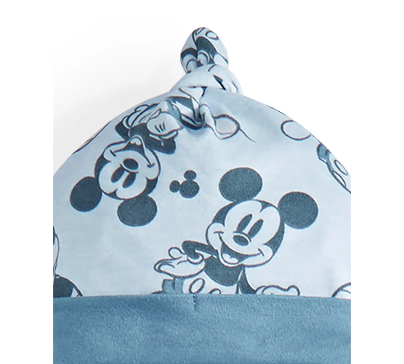 Disney Baby Mickey Mouse Hooray Footed Coverall & Hat, 2 Piece Set