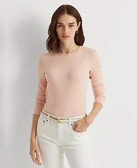 Lauren Ralph Cotton-Blend Long-Sleeve Top