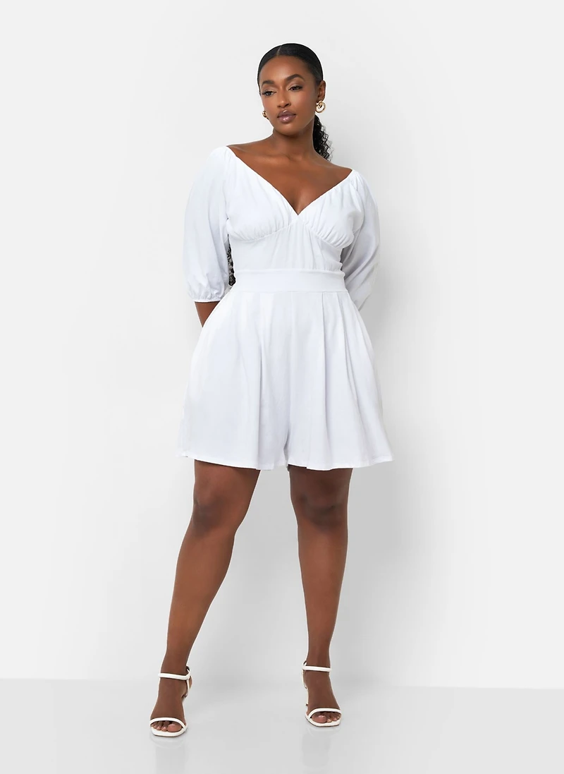 Rebdolls Plus Wide Leg Romper W. Pockets