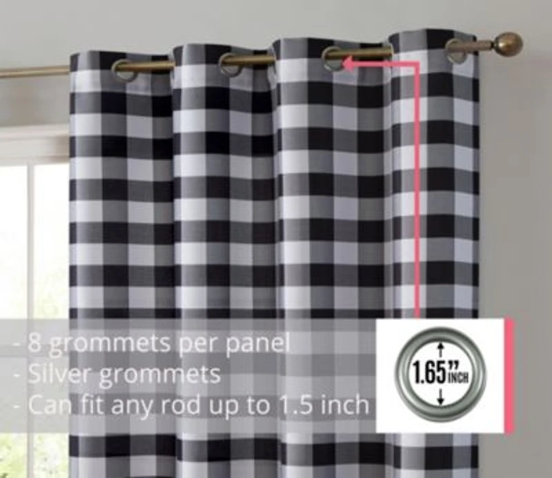 Andersen Buffalo Check Plaid 100 Blackout Thermal Insulated Energy Savings Heat Cold Blocking Grommet Curtain Drapery Panels For Bedroom Living Room 2 Panels