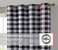 Andersen Buffalo Check Plaid 100 Blackout Thermal Insulated Energy Savings Heat Cold Blocking Grommet Curtain Drapery Panels For Bedroom Living Room 2 Panels