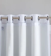 White Thermal Insulated 100 Blackout Curtain Liner Grommet Panels Complete Darkness Privacy Energy Efficient Noise Reducing 16 Rings Included
