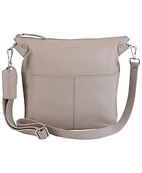 Mancini Pebbled Collection Susan Leather Crossbody Hobo Bag