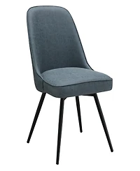 Office Star Penton Swivel Chair 19.5" W x 35" H, 2-Pack in Navy Faux Leather with Black Metal Legs