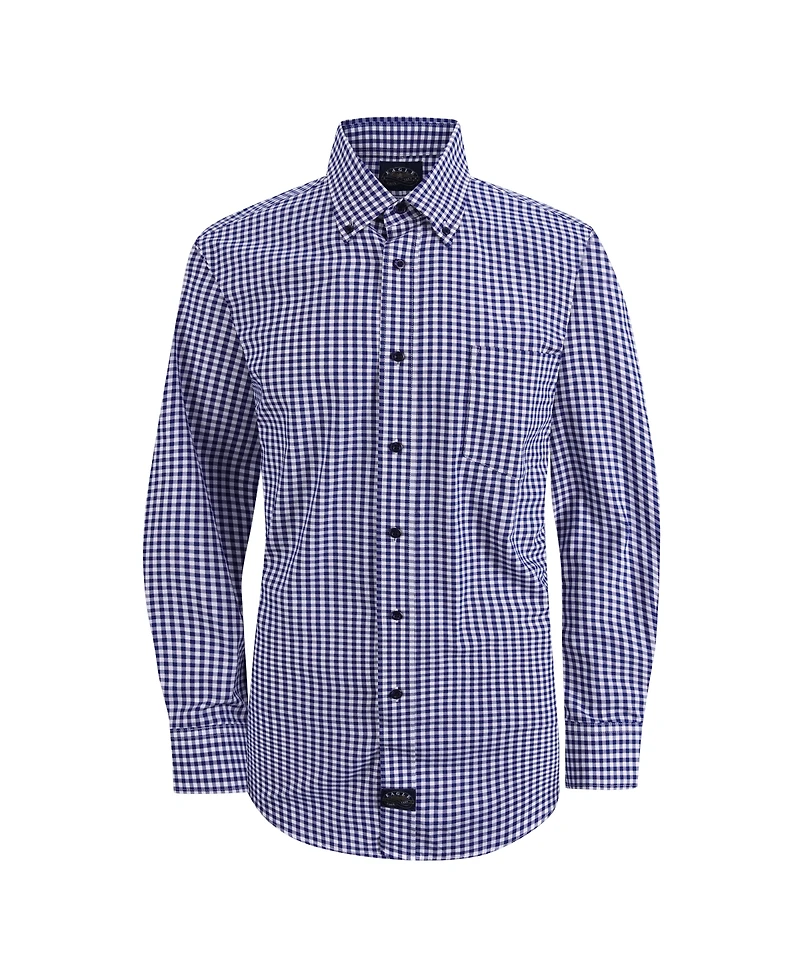 Eagle Men's Check Poplin shirt with Stretch Collar
