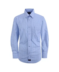 Eagle Men's Mini-Check Poplin Shirt with Stretch Collar