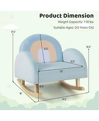 Toddler Rocking Chair Children's Upholstered Velvet Rocker Kids Armchair