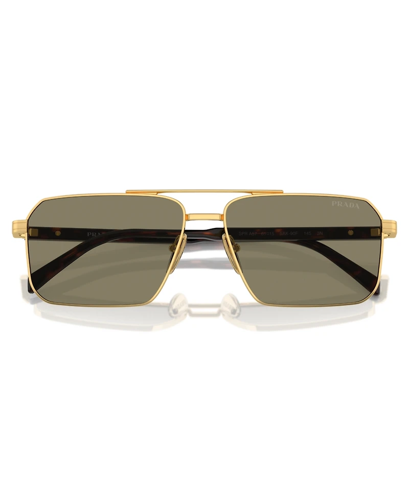 Prada Iconic Plaque Rectangle Men's Sunglasses, Pr A57S