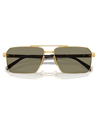 Prada Iconic Plaque Rectangle Men's Sunglasses, Pr A57S