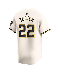 Men's Nike Christian Yelich Cream Milwaukee Brewers Home Limited Player Jersey