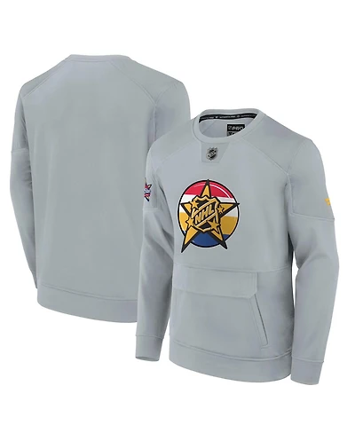 Men's Fanatics Gray 2024 Nhl All-Star Game Authentic Pro Tech Fleece Pullover Sweatshirt