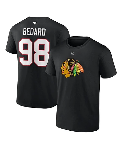 Men's Fanatics Connor Bedard Chicago Blackhawks 2023 Nhl Draft Authentic Stack Player Name and Number T-shirt