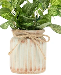 Northlight 8" Reticulated Artificial Spring Foliage in Ceramic Pot