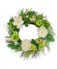 Northlight Mixed Floral Artificial Spring Wreath, 22"