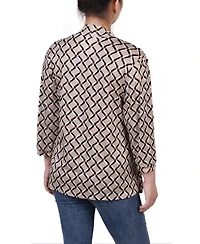 Ny Collection Women's 3/4 Sleeve Two-Fer Top