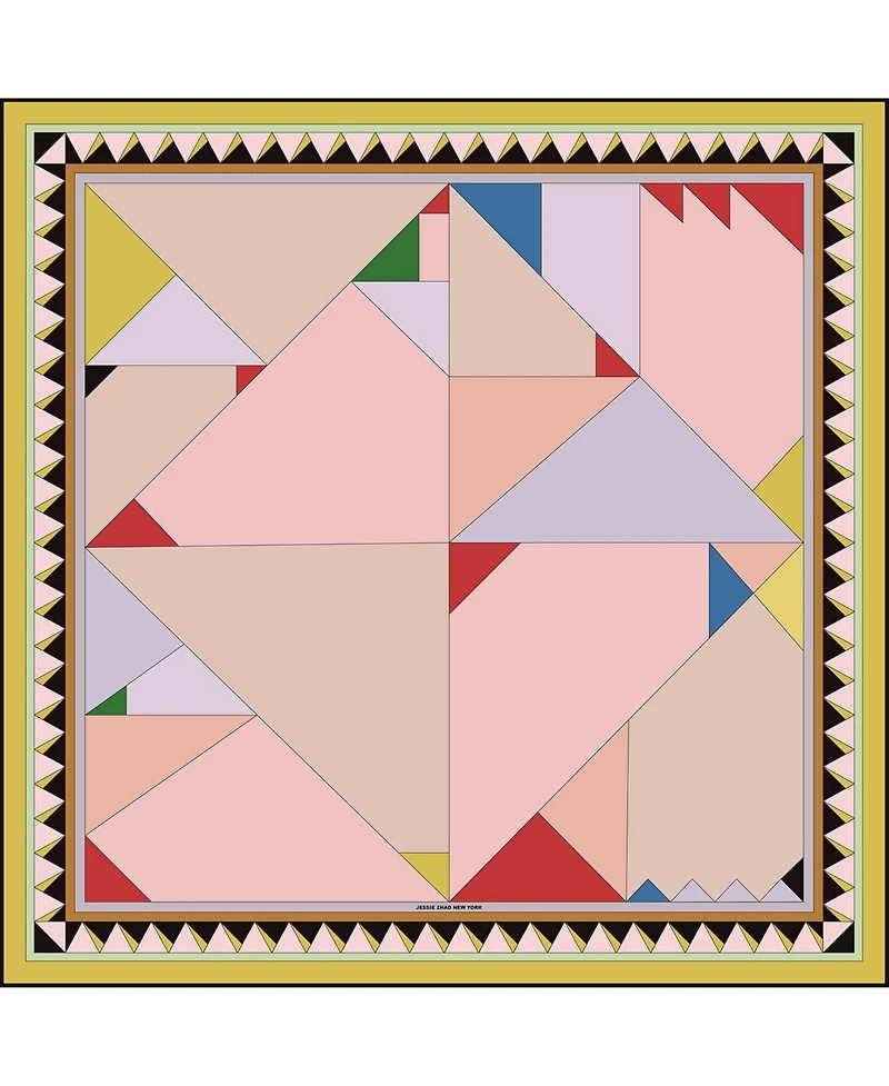 Jessie Zhao New York Double Silk Scarf Of Color Recombination