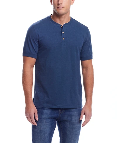 Weatherproof Vintage Men's Short Sleeve Melange Henley Shirt