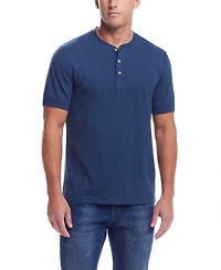 Weatherproof Vintage Men's Short Sleeve Melange Henley Shirt