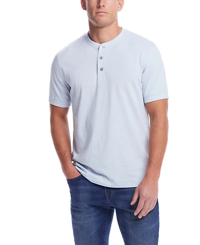 Weatherproof Vintage Men's Short Sleeve Melange Henley Shirt
