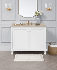 Laura Ashley Crochet Reversible Cotton Bath Rug