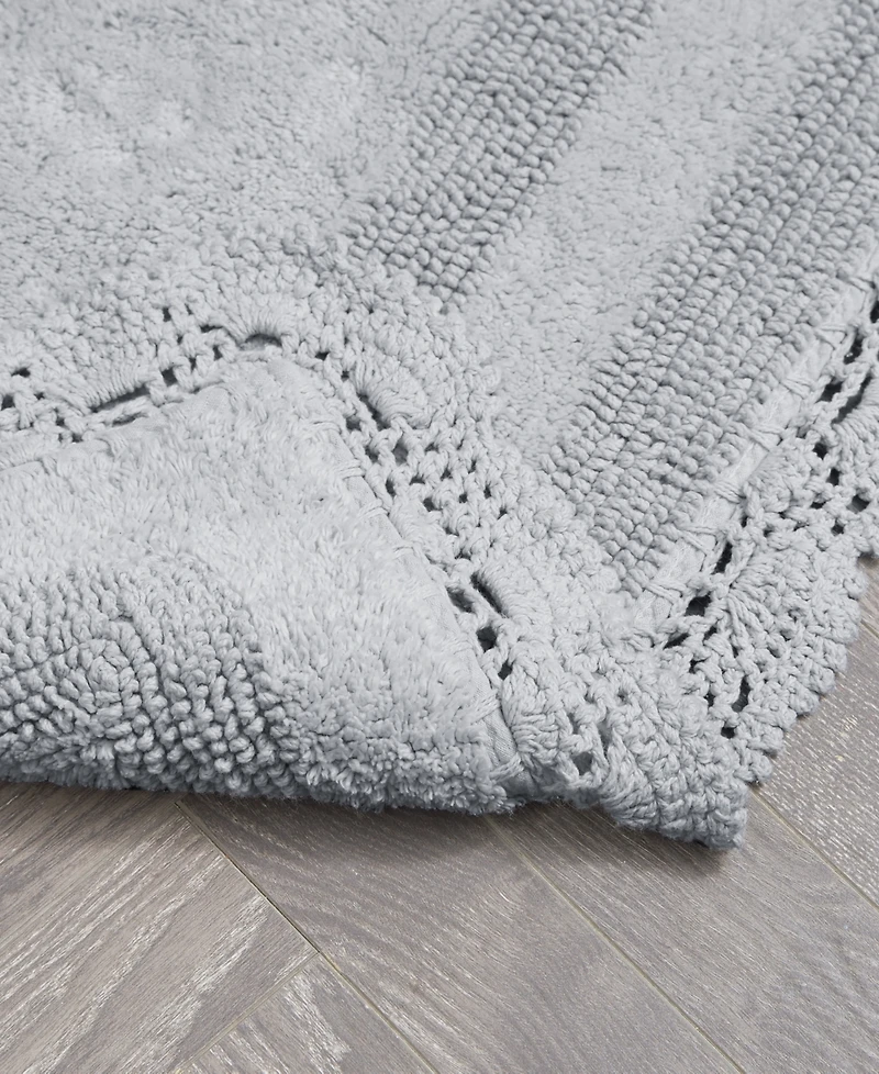 Laura Ashley Crochet Reversible Cotton Bath Rug, 17" x 24"