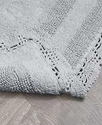 Laura Ashley Crochet Reversible Cotton Bath Rug, 17" x 24"