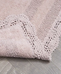 Laura Ashley Crochet Reversible Cotton Bath Rug, 17" x 24"